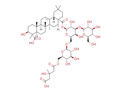 gypsogenic acid 28-O-β-D-glucopyranosyl-(1→3)-{6-O-[3-hydroxy-3-methylglutaryl]-β-D-glucopyranosyl-(1→6)}-β-D-galactopyranosyl ester
