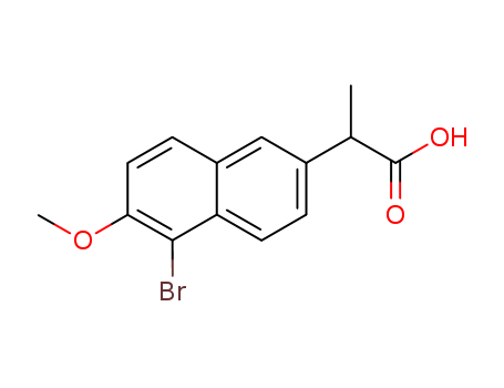 (±)-5-bromo-6-methoxy-alpha-methylnaphthalene-2-acetic acid